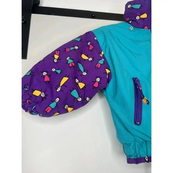 Vintage 80s 90s Circo Color block Puffer Jacket Toddler Size 3T unisex stick ppl - Picture 4 of 8